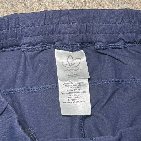 Yogipace navy blue joggers elastic waist pants yoga activewear medium ankle 7/8 - Picture 4 of 6
